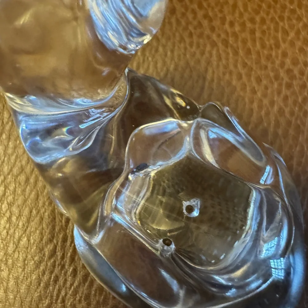 Vintage 1990s Lennox clear crystal cat salt and pepper shakers-made in Germany